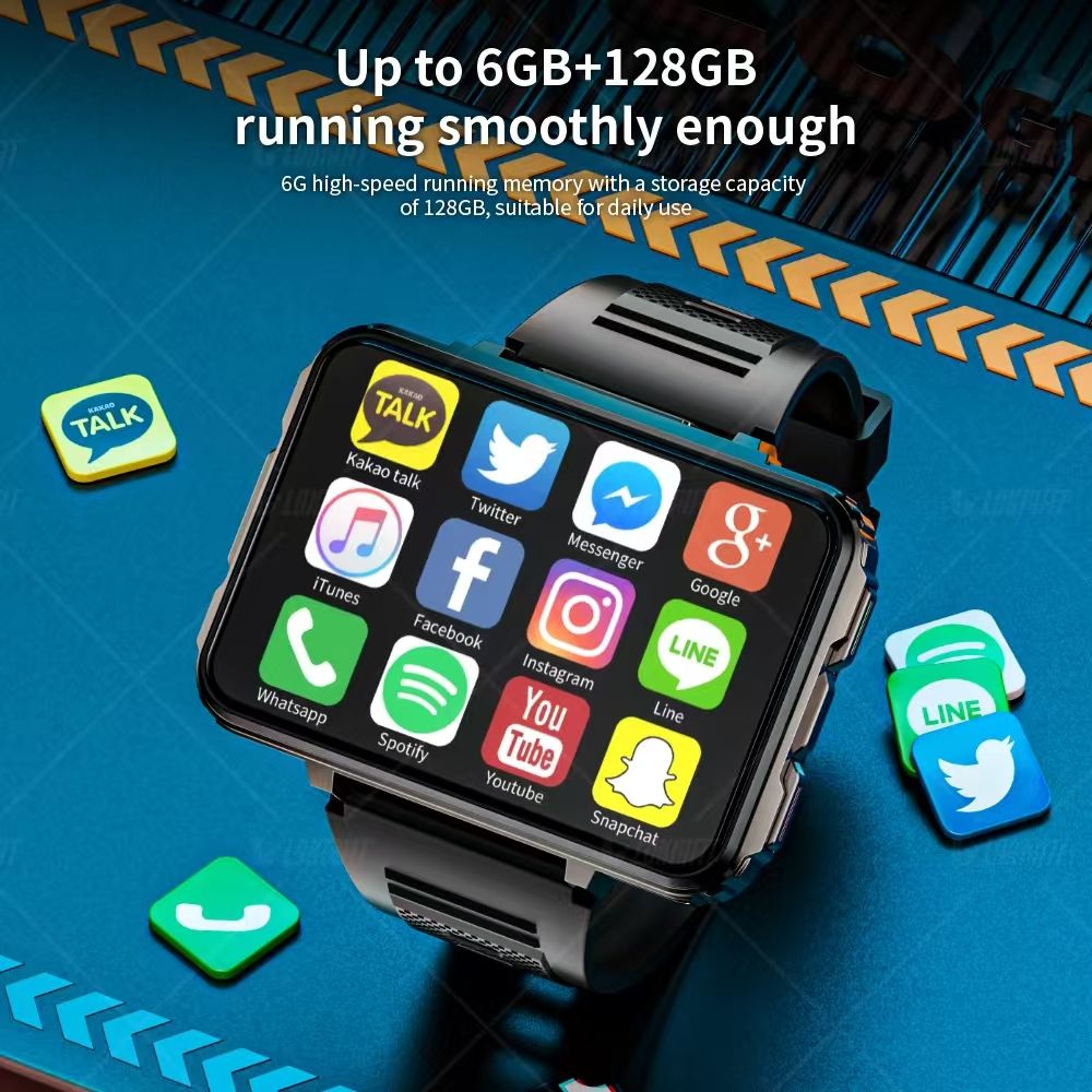 APPLP 5 MAX Smartwatch With Sim Card 2.4inch Dual Camera Android 10.7 Portable and Detachable 4G 5G Smart Watch